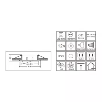 Synergy 21 LED Retrofit GU10 / GX5,3 Deckeneinbausatz D04-White