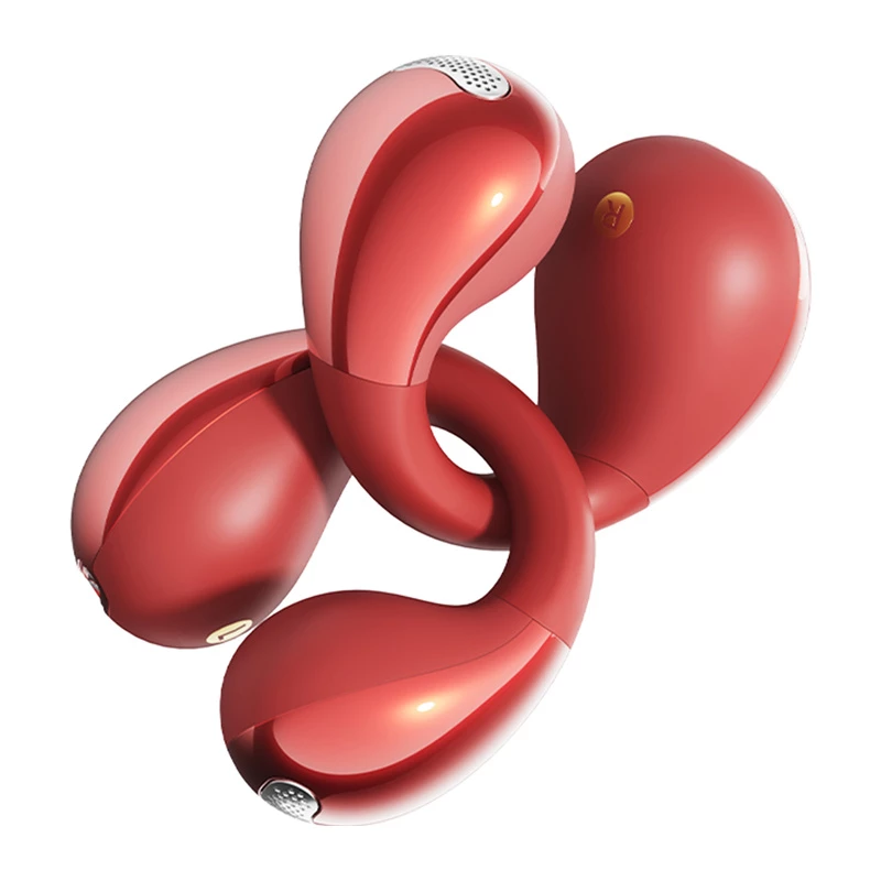 Wireless clip-on headphones QCY Crossky Clip C30S (red) — clip design, in-ear, wireless