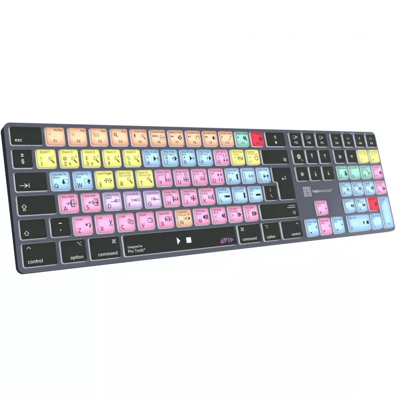 Keyboard LogicKeyboard LKB-PT-TM — Full-size (100%) Bluetooth QWERTZ German, Titanium Grey