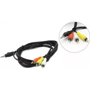 Audio cable Gembird 3.5mm to 3×RCA, 2 m, black (CCA-4P2R-2M)