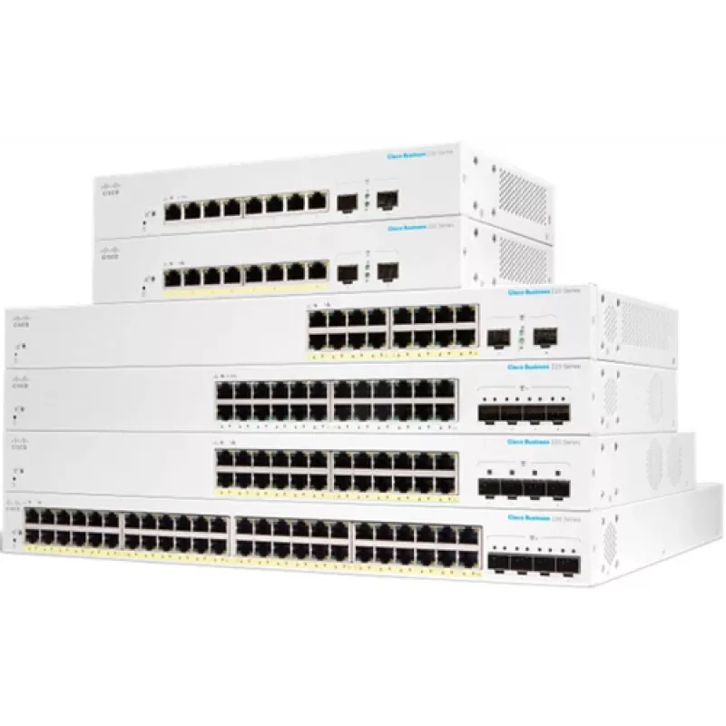 Cisco Business 220 Series CBS220-48P-4G - Switch - Smart - 48 x 10/100/1000 (PoE+) + 4 x Gigabit SFP (Uplink) - rack-mountable - PoE+ (382 W)