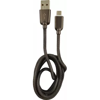 LC-POWER Cable USB-Micro-1M-6 1m silver metal,USB A to Micro-USB (LC-C-USB-MICRO-1M-6)