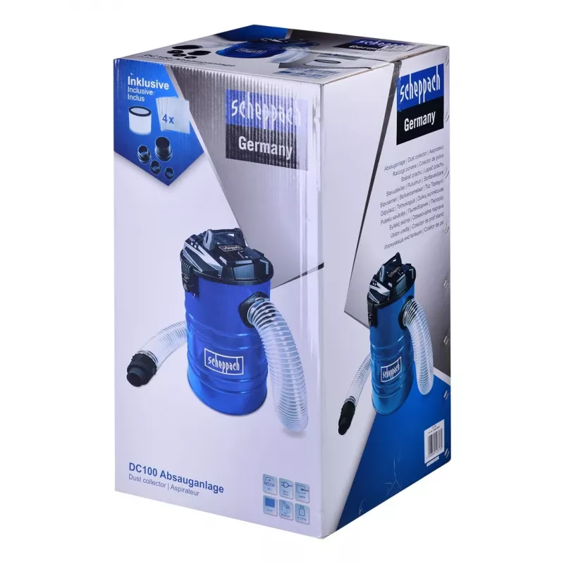 Scheppach Dc100 65L 1200W Dust Extractor 230V, Blue