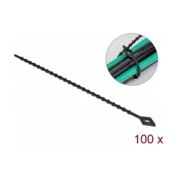 Parallel entry cable tie DeLOCK Beaded Cable Tie L 200 x W 2.4 mm black 100 pieces