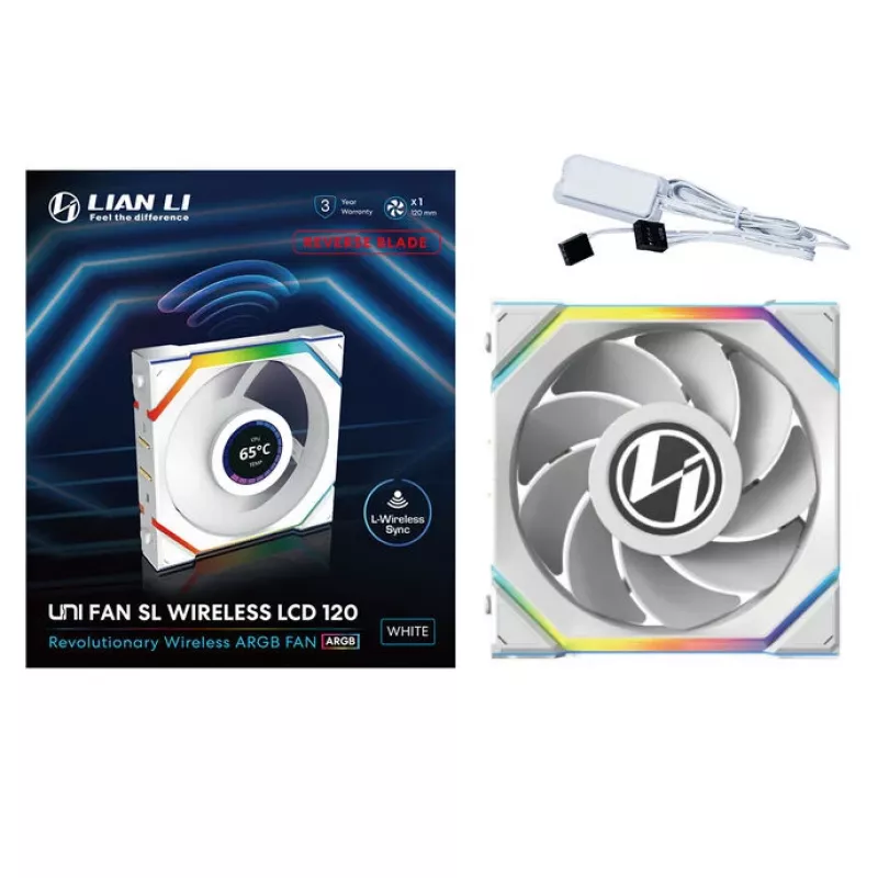 Fan Lian Li UNI FAN SL Wireless LCD 120 12 cm White 31 dB 51.45 cfm