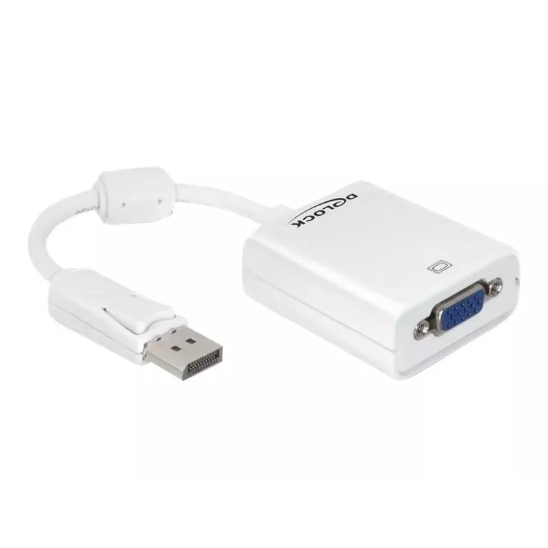 Video Cable Adapter DeLOCK 61766 0.125m VGA DisplayPort White