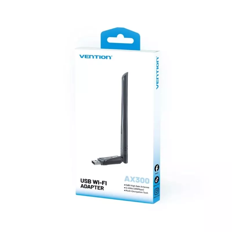 Vention AX300 USB Wi-Fi 6 2.4GHz BK network card