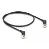 Network Cable DeLOCK RJ45 Cat.6A S/FTP Slim 90° Upwards 0.5m Black