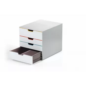 Durable VARICOLOR MIX 4 Plastic Drawer Unit Grey 4 Drawers