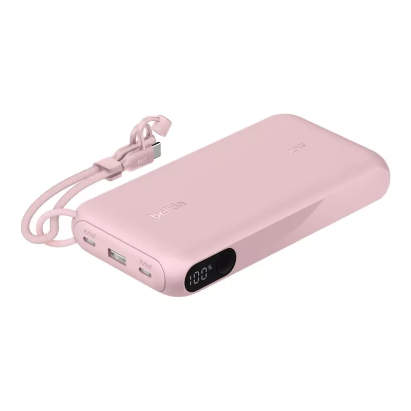 Power bank Belkin BPB028HQPK 20000 mAh — 2× USB-C, 1× USB-A, Pink