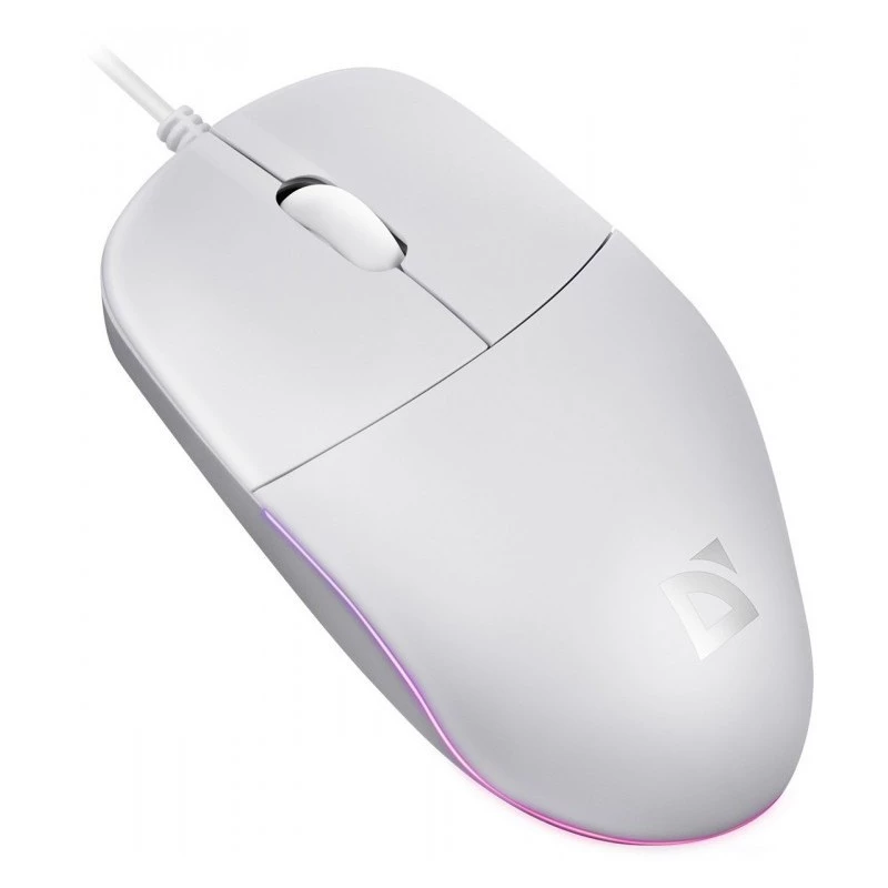 Wired mouse DEFENDER AZORA MB-24 — ambidextrous USB optical, 1200 DPI, 3 resolution modes, white, 109×86×34 mm