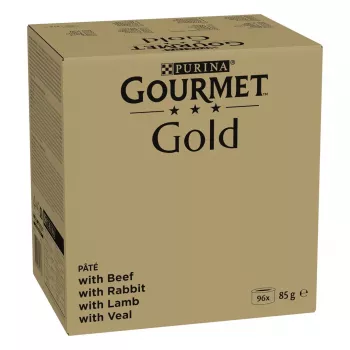 Wet cat food Purina Nestlé GOURMET Gold Mus Mix — 96 x 85 g, 4 flavours, adult cats, 77.5% moisture