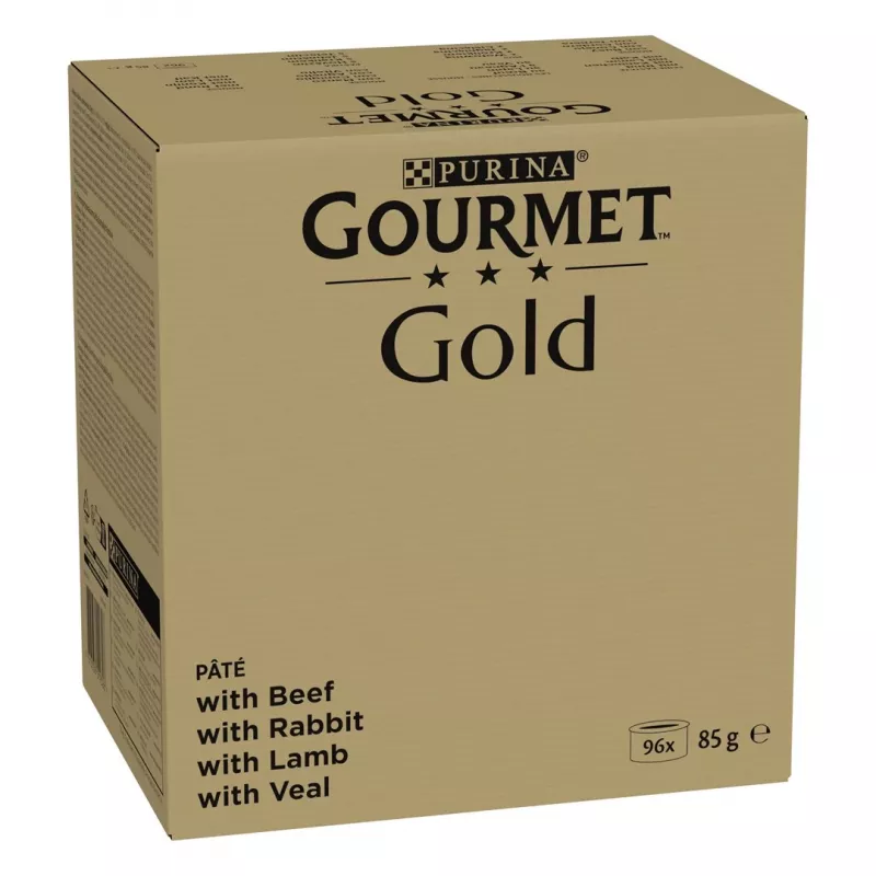 Wet cat food Purina Nestlé GOURMET Gold Mus Mix — 96 x 85 g, 4 flavours, adult cats, 77.5% moisture