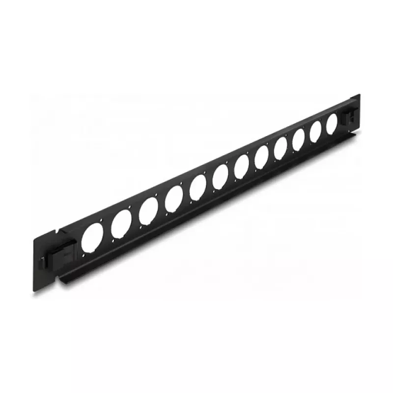 Patch panel DeLOCK 19 inch D-Type 12 port tool free black