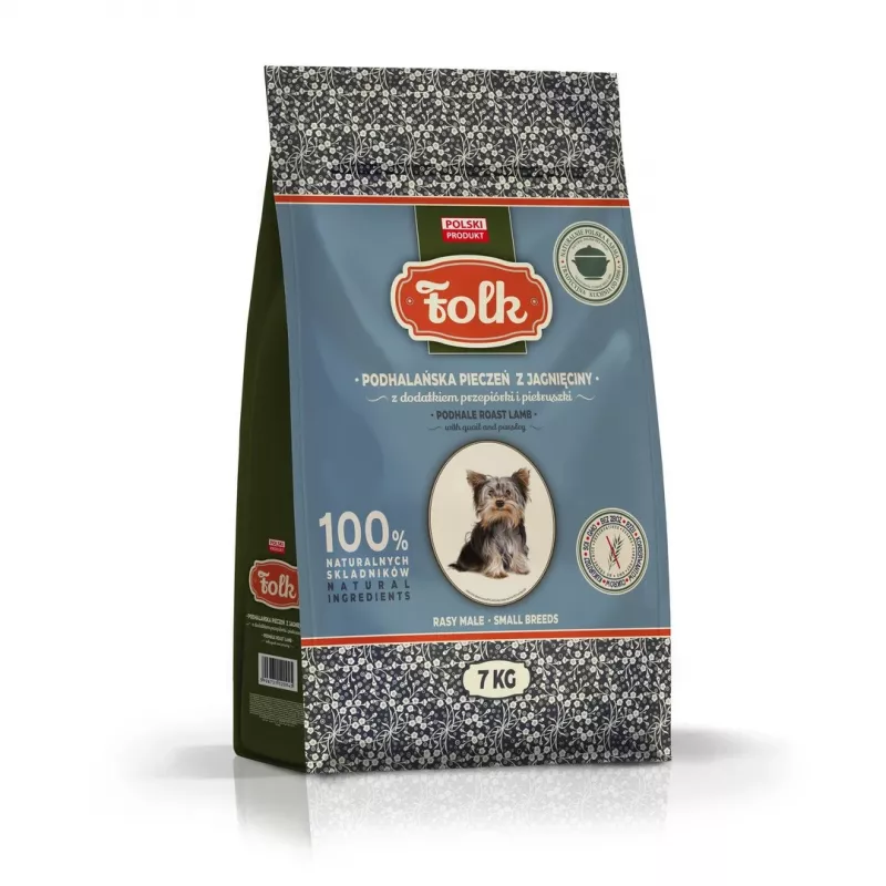 FOLK Small breeds Podhale-style lamb roast with quail and parsley - dry dog food - 7kg