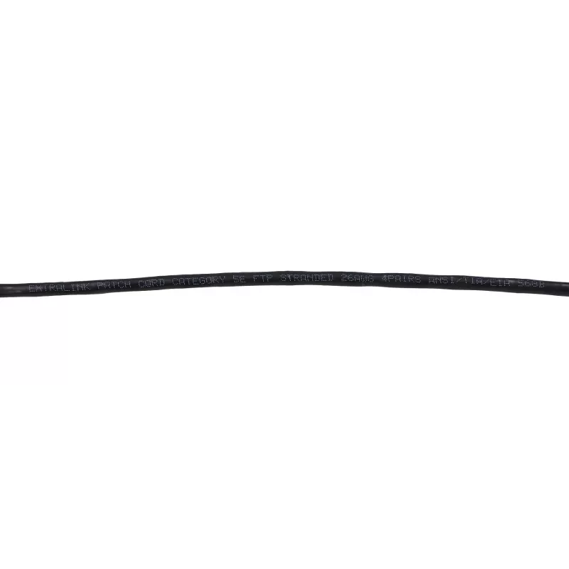 LAN patchcord Extralink Cat5e FTP 1 m, F/UTP shielded, RJ-45 to RJ-45, black