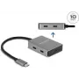 USB Type-C Hub DeLOCK 64249 10000 Mbit/s Black Grey