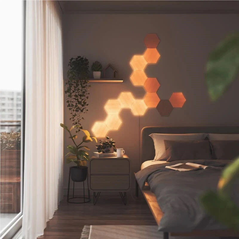Mood Lighting Nanoleaf Elements Wood Look Hex Exp Pk 3