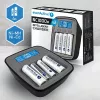Battery charger everActive NC1000MV2 — Ni‑MH 4‑slot USB‑C charger, 4 cells, 5V, black, 110×99×38 mm