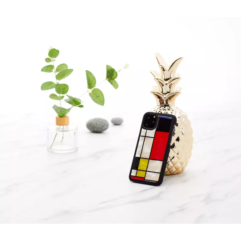 Smartphone case iKins for iPhone 11 Pro Mondrian black — protective cover, hard shell, precise cutouts