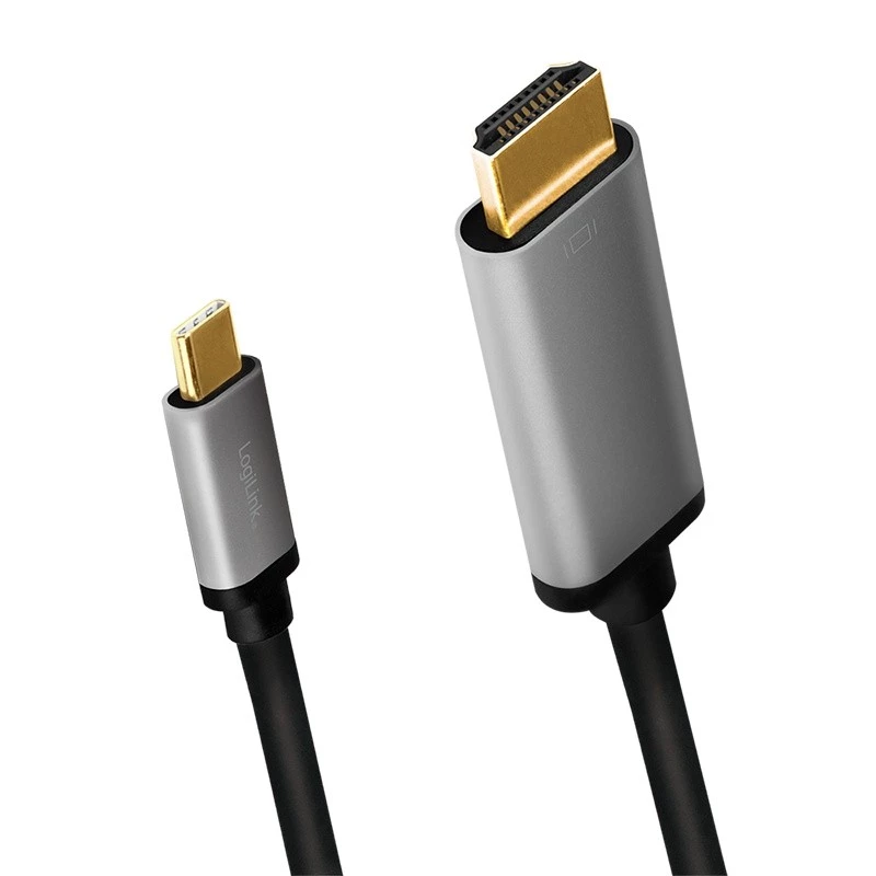 LogiLink CUA0101 USB 3.2 Gen1 Type-C to HDMI-A Cable 1.8m Black Grey