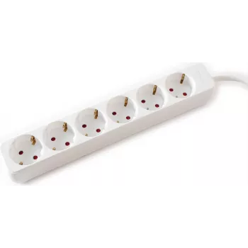 VALUE 6-way Power Strip without switch, White, 3m (19.99.1081)