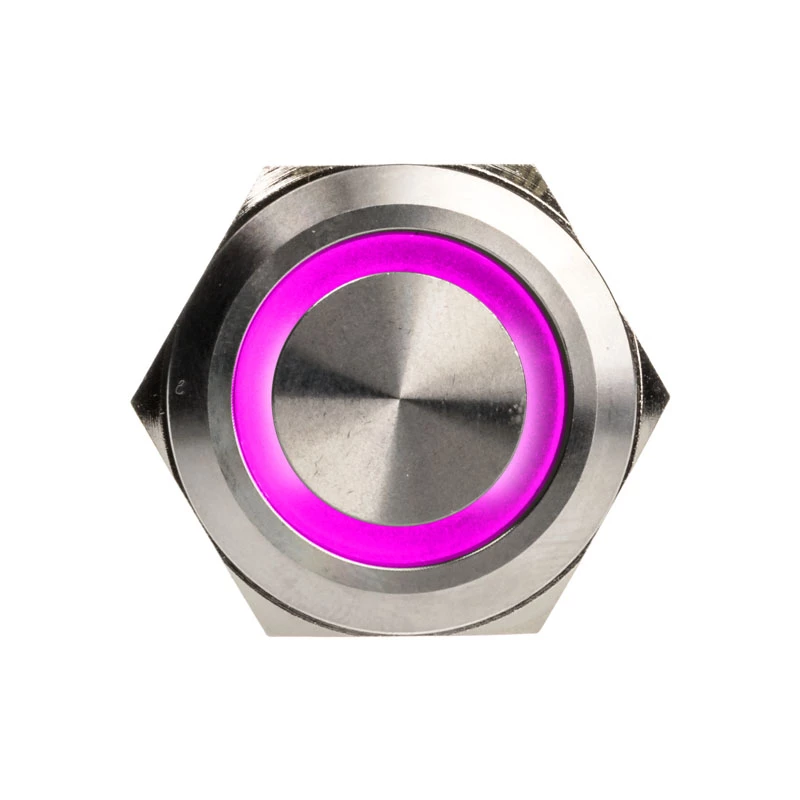 Vandal-resistant push button switch DimasTech PD197 25mm Silverline Ring