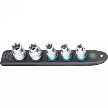 Socket set Hazet 900E-SR/5 — 1/2 inch drive TORX E12–E20 short sockets