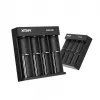 XTAR MC4S 4-slot desktop battery charger for cylindrical Li-ion 18650 and NiMH (A/AA/AAA/AAAA/C/D), 1 A output, 5 V input, black