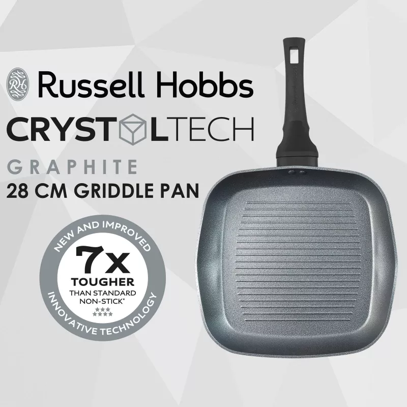 Griddle Russell Hobbs RH01861EU7 28 cm Crystaltech – non-stick cooking surface, flat griddle pan