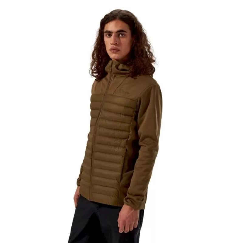 Men's Berghaus Vaskye Hooded Hybrid Jacket size L brown
