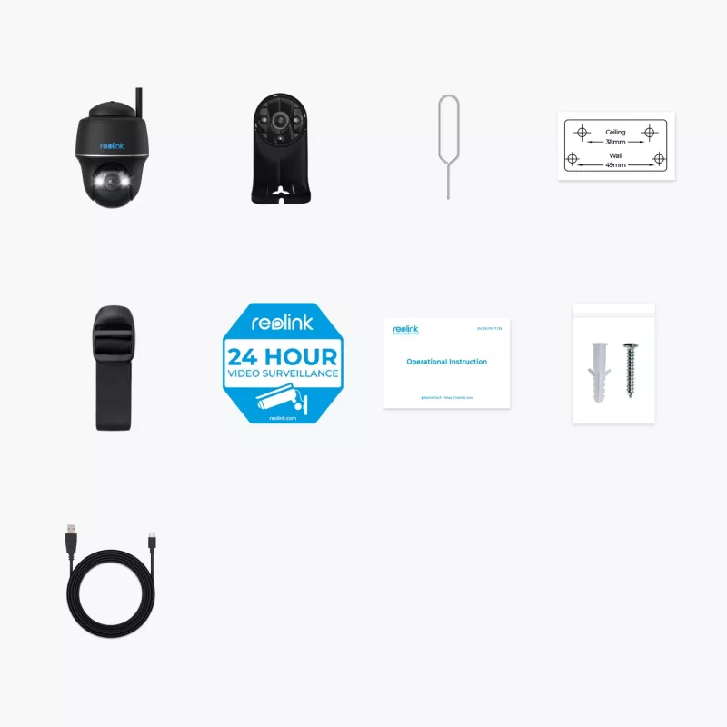 Reolink IP Camera ARGUS PT 5MP TYP-C black Battery operated