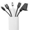 Aluminum masking strip MACLEAN MC-814 W white – cable organizer trim, rigid aluminum profile for concealing cables