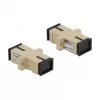 Fibre optic connector SC female–female DELOCK 85993, beige, pack of 4