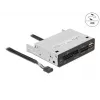 DeLOCK 91708 Card Reader USB 2.0 Internal Black Grey CF SD MicroSD