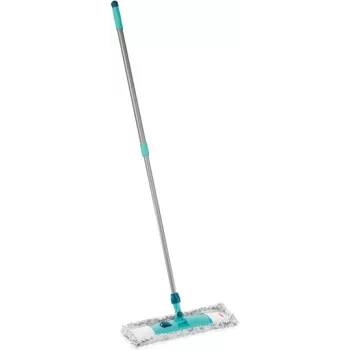Leifheit mop 55210 Microfiber Grey Turquoise – flat microfiber mop for floor cleaning
