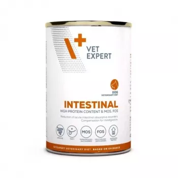 Wet dog food VETEXPERT Veterinary Diet Intestinal 400 g, poultry, grain‑free, for recovery after digestive surgery