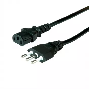 VALUE - Power Cable - CEI 23-50 (M) to IEC 60320 C13 straight - AC 250 V - 10 A - 1.8 m - Black - Italien