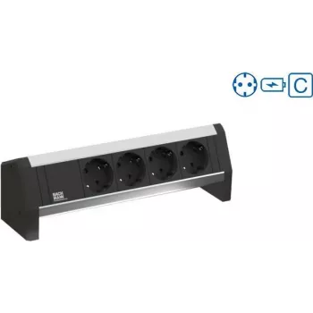 Bachmann Desk 1 Power Extension 2 AC Outlets Indoor Aluminium Plastic