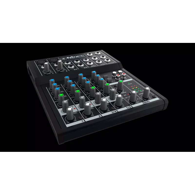 Mixer Mackie Mix8 — 8-channel compact analog mixer, 20–30000 Hz, 3800 Ω mic input, 198×244×53 mm