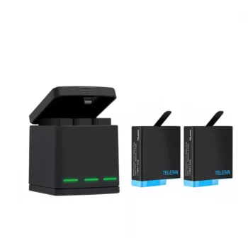 Three-channel charger Telesin GP-BNC-801 for GoPro Hero5/6/7/8 with charging slot for 2 batteries