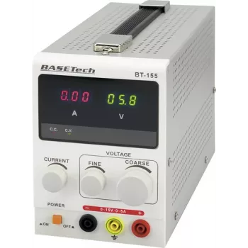 Basetech BT-155 Laboratory Power Supply, adjustable 0 - 15 V/DC 0 - 5 A 75 W Anzahl Outputs 1 x