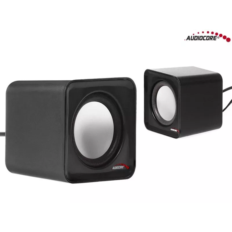 2-way PC Speaker Audiocore AC870 B — 3 W RMS, wired USB power, 3.5 mm input, 2.0 channels