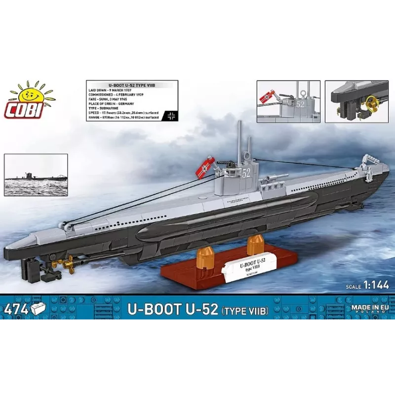 Construction Set Cobi U-Boot U-52 — 474 pieces model kit