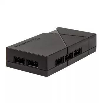 Fan speed controller SilverStone LSB01 — 3-channel manual controller, black, plastic housing, 46×19 mm