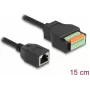 DeLOCK RJ45 Cable Cat.5e jack to Terminal Block Adapter 15 cm Black