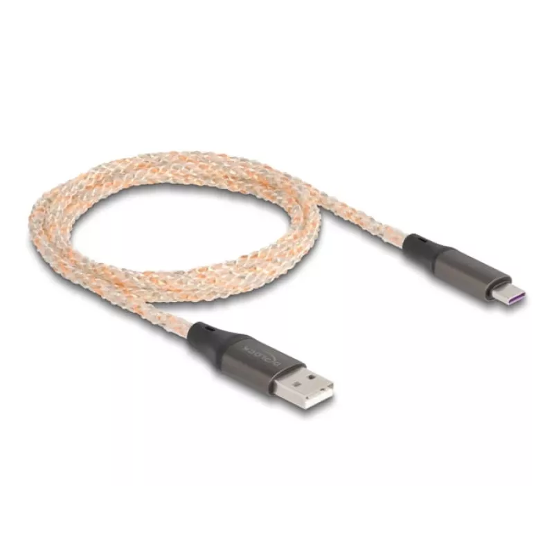 DeLOCK USB 2.0 Cable Type-A to USB Type-C RGB 1m