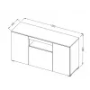 Cama sideboard VIVA 150 black/black gloss + white