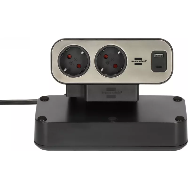 Power Extension Brennenstuhl 1153580210 2m 9 AC Outlets Indoor Black Silver