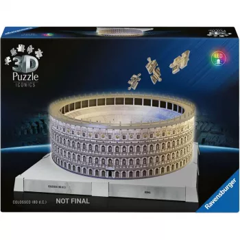 3D puzzle Ravensburger Iconics Colosseum Rome — 216 pieces, includes LED light